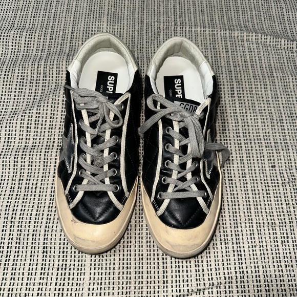 Golden Goose Super-Star Penstar in black matelassé nappa with silver star Sz 38 - Picture 10 of 14